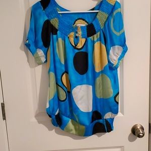 Ladies retro-style polkadot blouse.